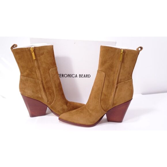 Veronica Beard Women's Logan Suede Booties Boots Hazelwood NIB 498 9.5 - Picture 11 of 16
